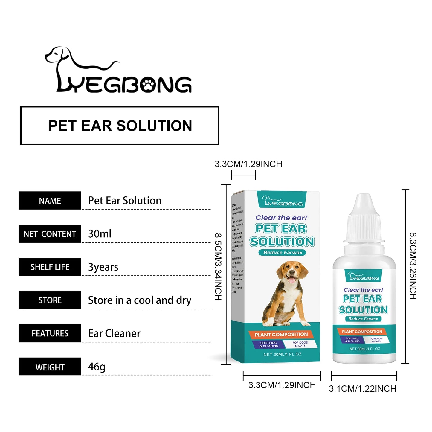 Yegbong Pet Ear Cleaner Drops 30ml