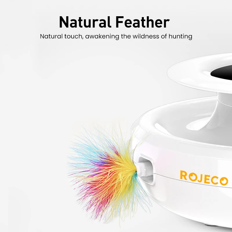 ROJECO 2-in-1 Automatic Feather Ball Toy