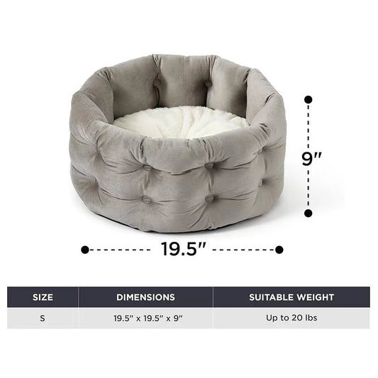 Deep Nest Round Cat Bed for Indoor Cats