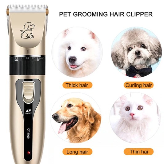 Electric Pet Grooming Clipper Kit for Dogs & Cats