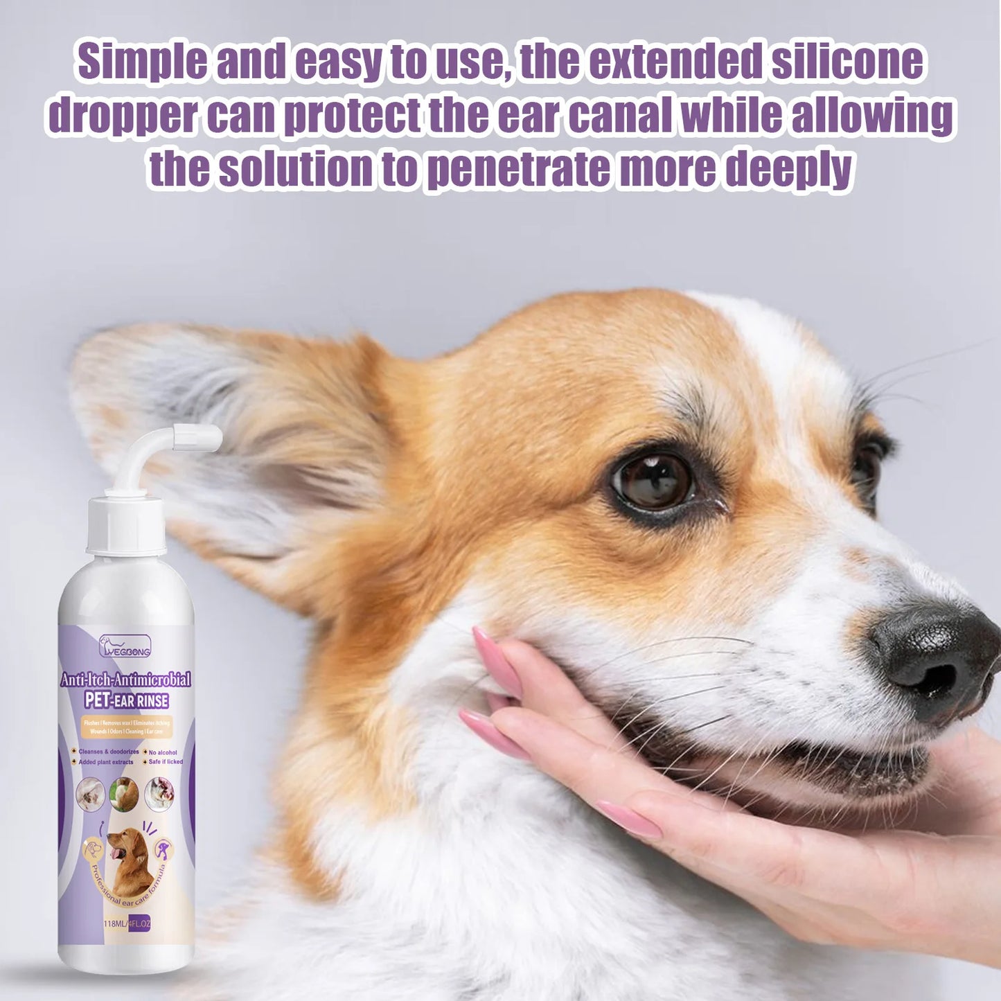 Yegbong Pet Ear Cleansing Drops for Dogs & Cats
