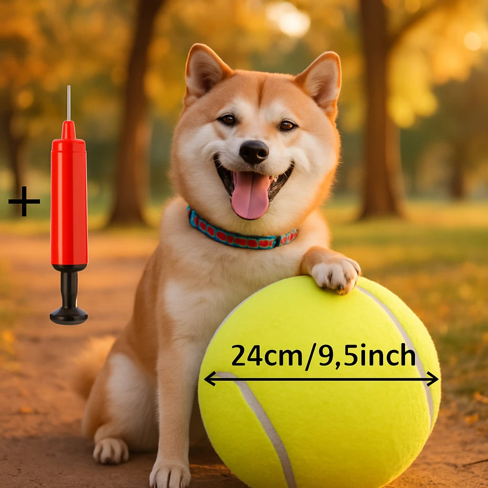 Giant Inflatable Tennis Ball for Dogs with Pump
