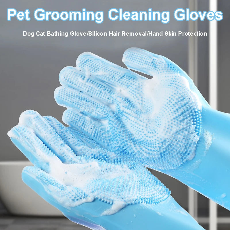 Pet Grooming & Bathing Gloves for Dogs & Cats