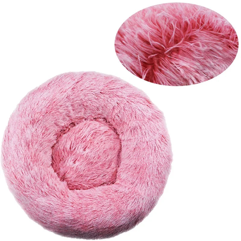 40–90cm Round Pet Bed – Super Soft Plush Dog & Cat Bed