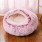Snooze Cat Bed – Round Plush Fluffy Hooded Cozy Cave