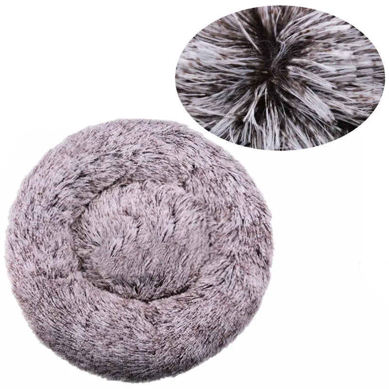 40–90cm Round Pet Bed – Super Soft Plush Dog & Cat Bed