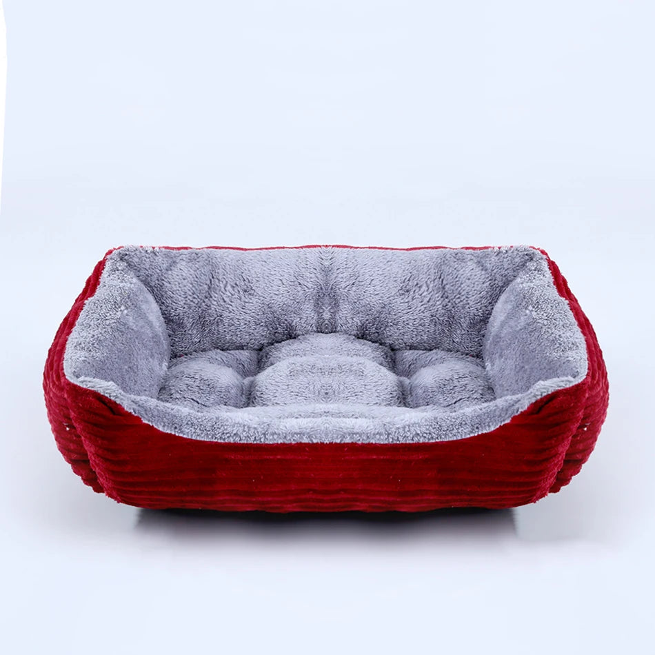 Square Plush Pet Bed for Dogs & Cats
