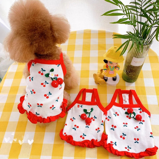 Cute Cherry Dog & Cat Vest
