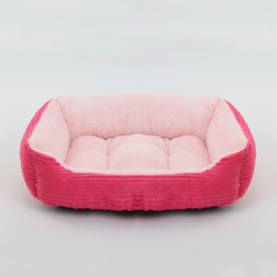 Square Plush Pet Bed for Dogs & Cats