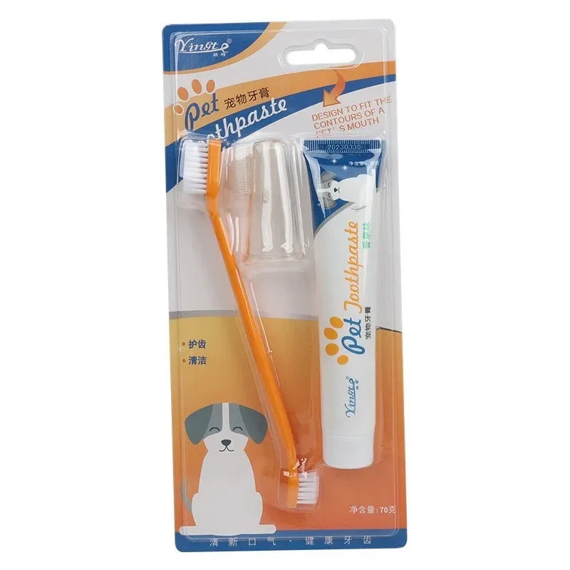 Pet Dental Care Kit with Toothbrush & Toothpaste