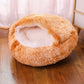 Snooze Cat Bed – Round Plush Fluffy Hooded Cozy Cave