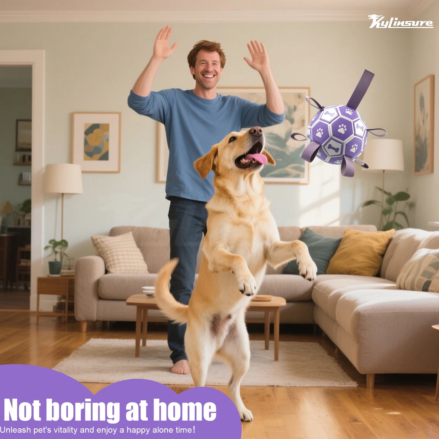 Dog Soccer Ball Toy with Straps