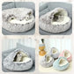 Snooze Cat Bed – Round Plush Fluffy Hooded Cozy Cave