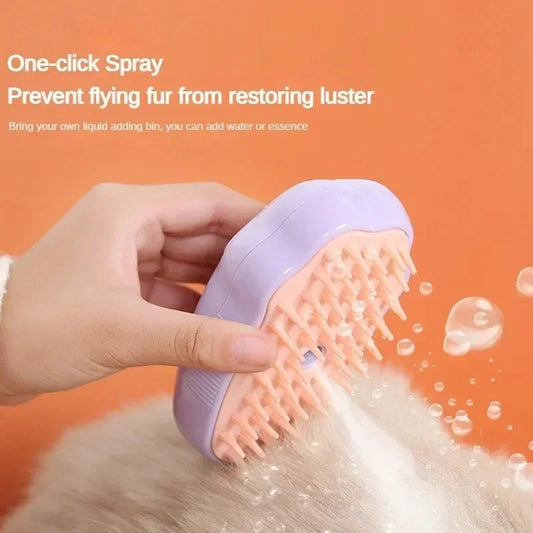 3-in-1 Electric Cat Comb & Steam Brush