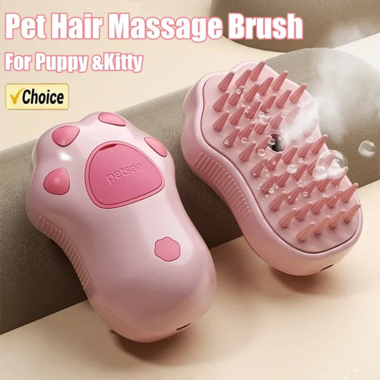 3-in-1 Electric Cat Comb & Steam Brush