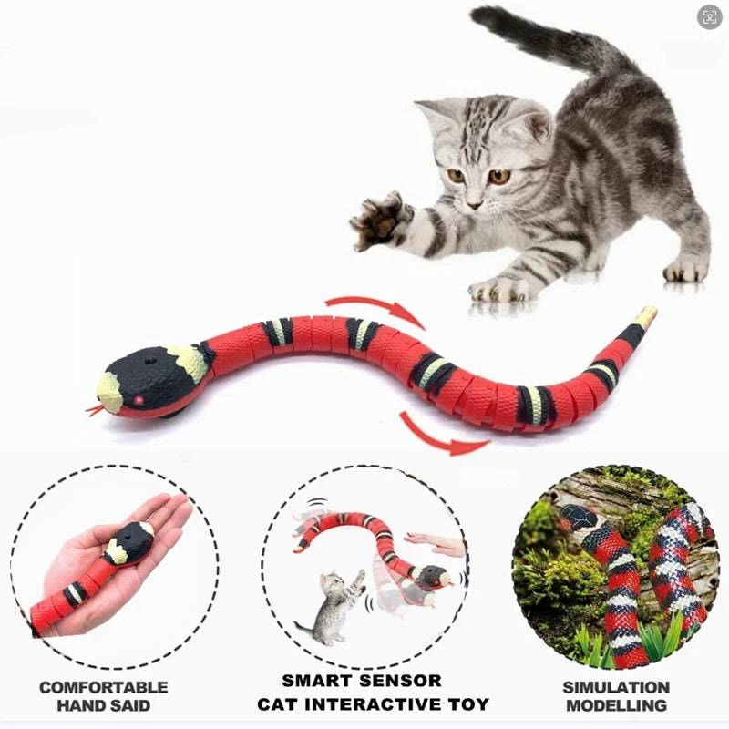Automatic Cat Toys Interactive Smart Sensing Snake TeaseToys