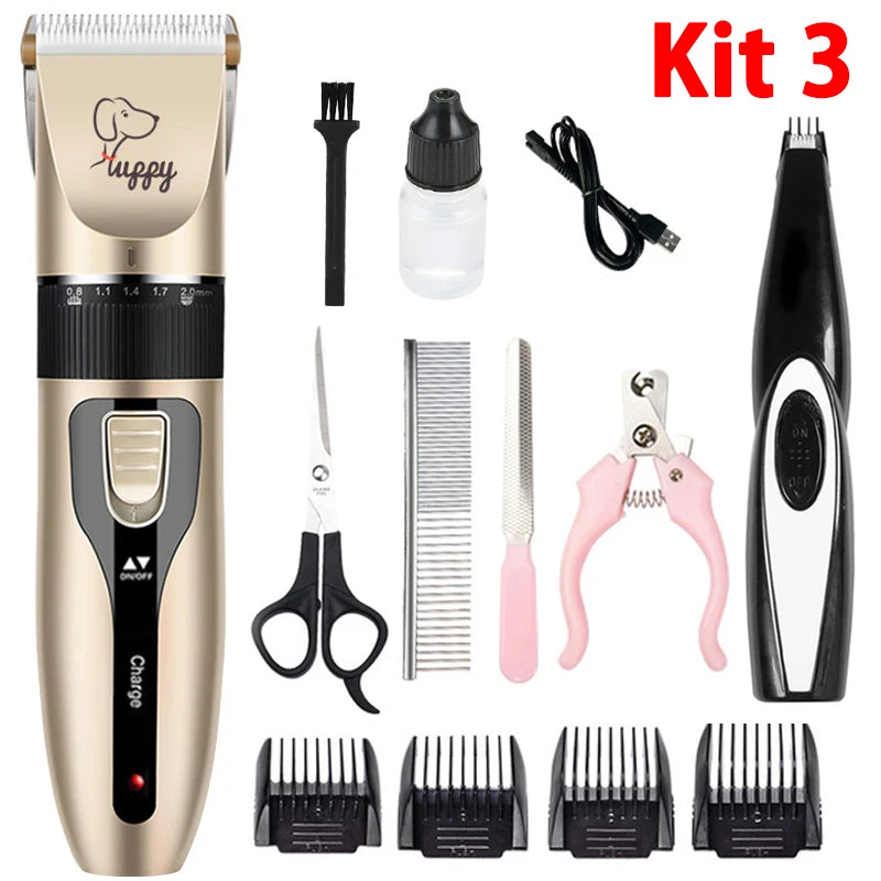 Electric Pet Grooming Clipper Kit for Dogs & Cats