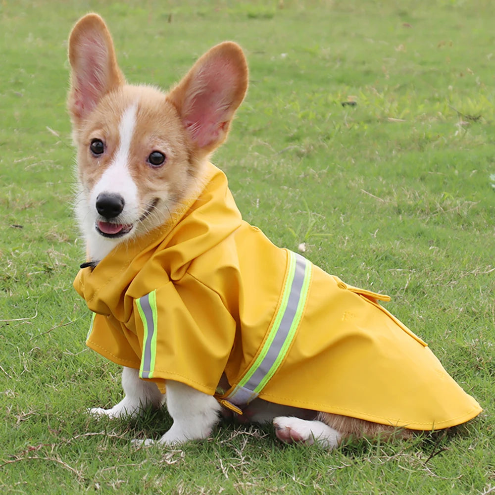 Large Dog Waterproof Hooded Raincoat