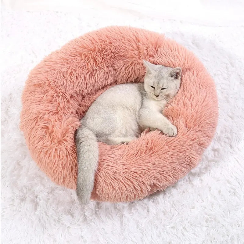 40–90cm Round Pet Bed – Super Soft Plush Dog & Cat Bed