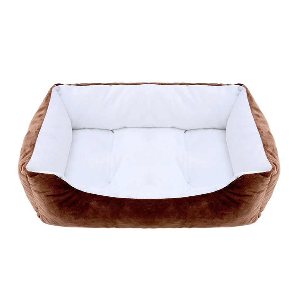 Square Plush Pet Bed for Dogs & Cats