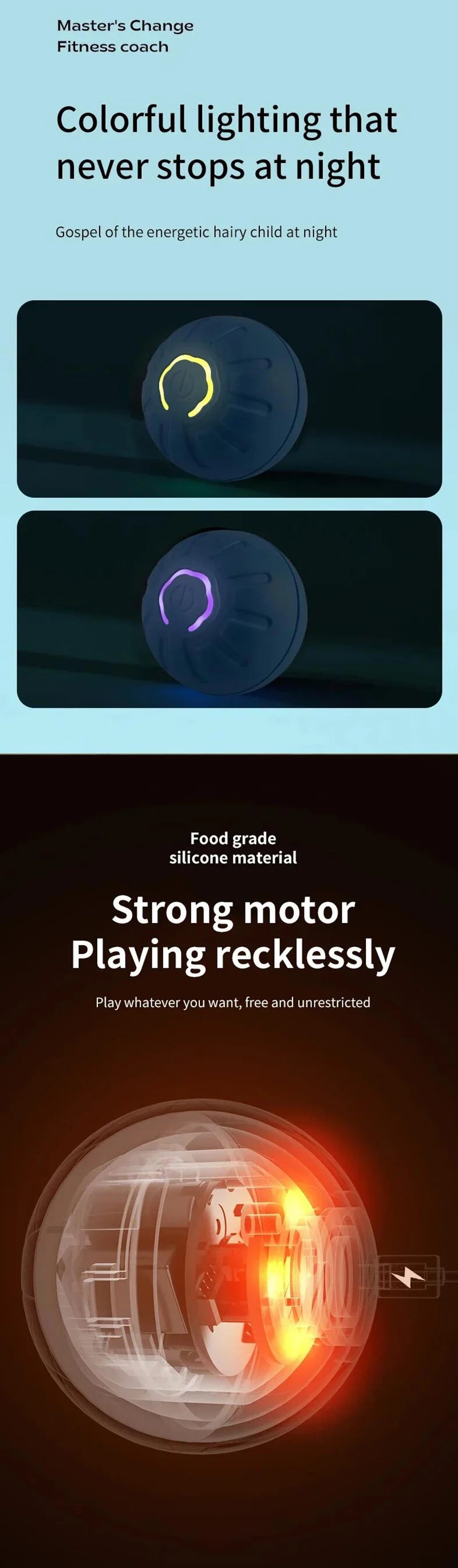 Smart Interactive Dog Toy Ball USB Rechargeable