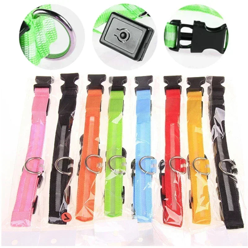 LED Glowing Dog Collar – Adjustable Flashing Rechargeable Light-Up Collar
