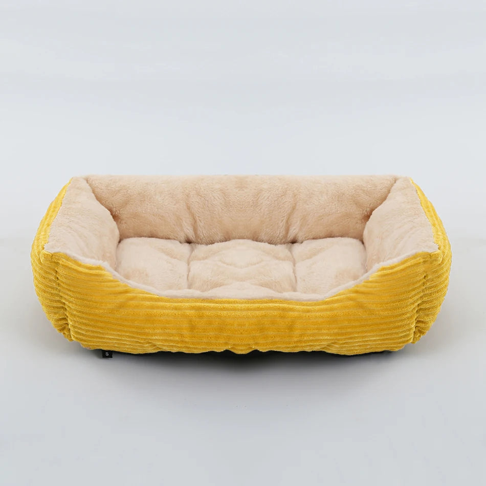 Square Plush Pet Bed for Dogs & Cats