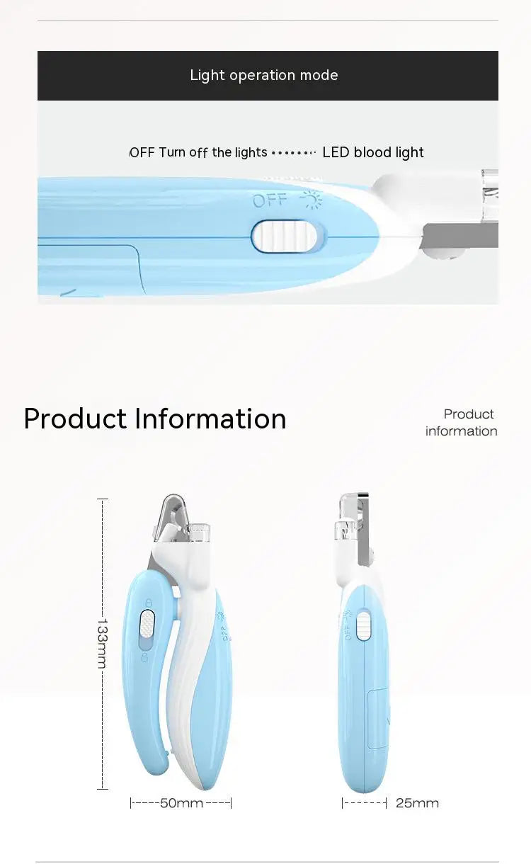 Pet Nail Clippers with LED Light – Electric Dog & Cat Nail Trimmer Grinder