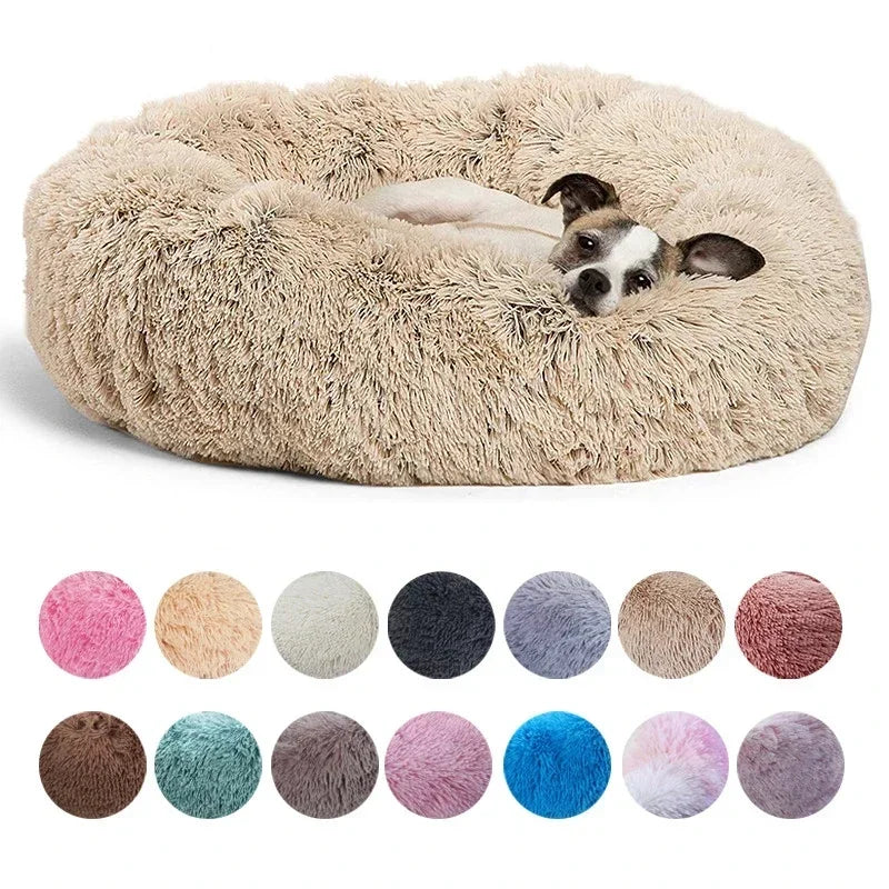 40–90cm Round Pet Bed – Super Soft Plush Dog & Cat Bed