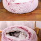 Snooze Cat Bed – Round Plush Fluffy Hooded Cozy Cave