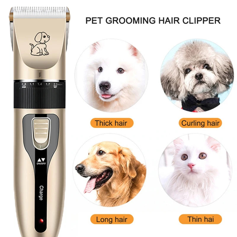 Electric Pet Grooming Clipper Kit for Dogs & Cats