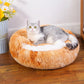 Snooze Cat Bed – Round Plush Fluffy Hooded Cozy Cave