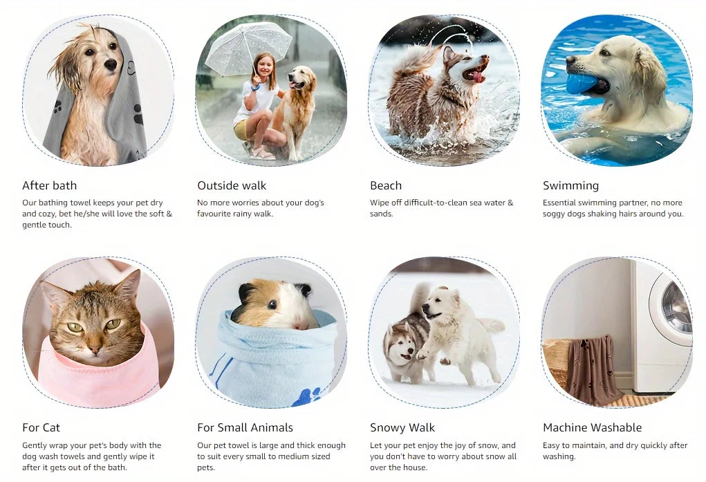 Dog & Cat Quick-Drying Microfiber Towel