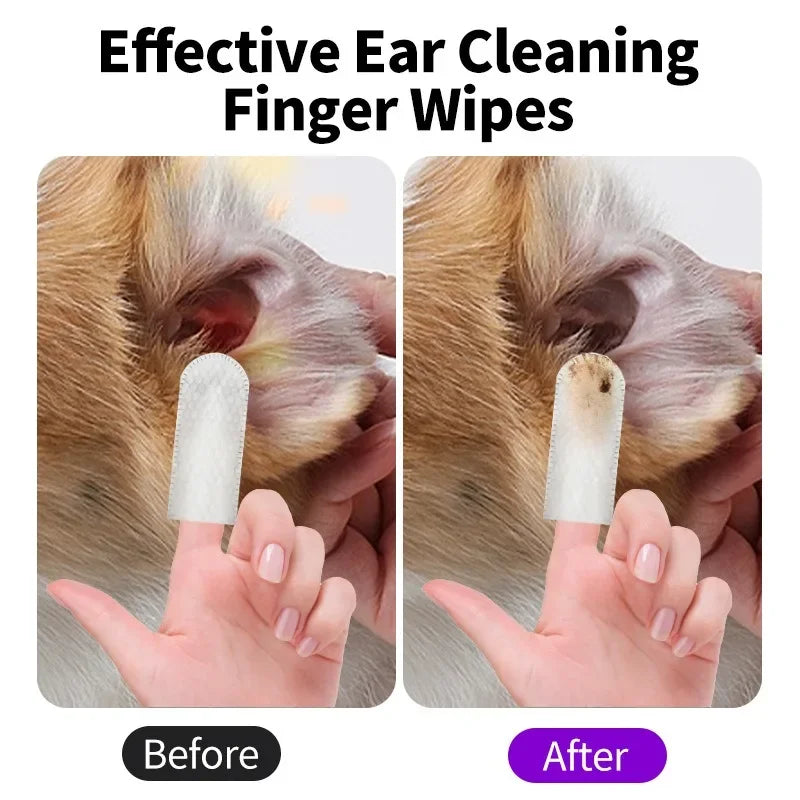 50pcs Pet Ear Cleaning Wipes for Dogs & Cats