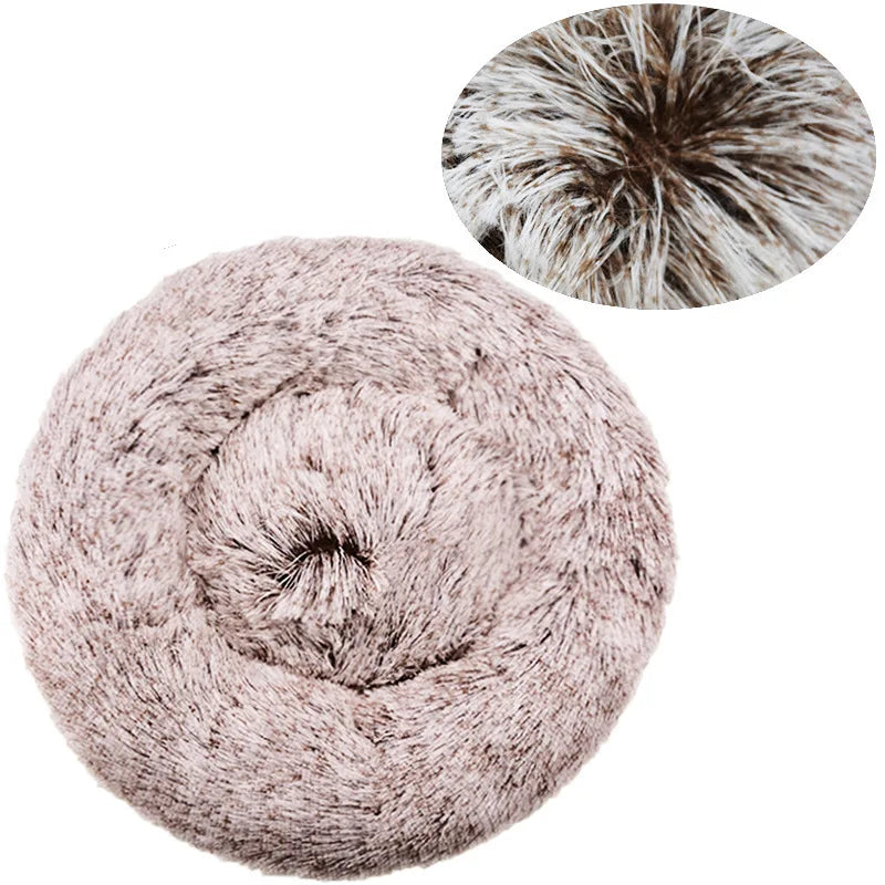 40–90cm Round Pet Bed – Super Soft Plush Dog & Cat Bed