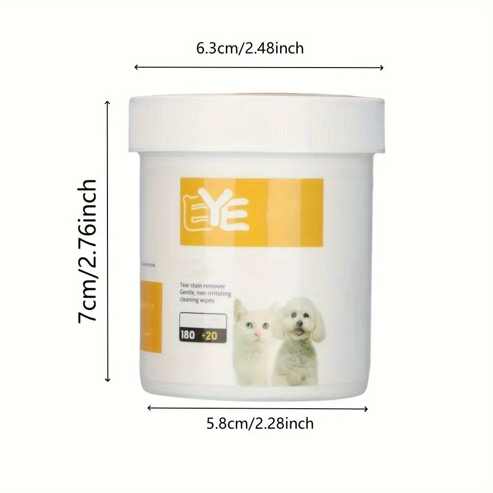 200pcs Pet Eye Cleaning Wipes for Dogs & Cats