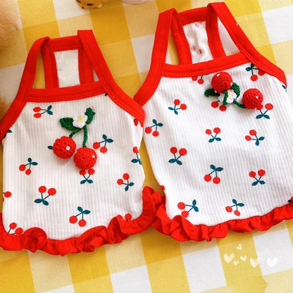 Cute Cherry Dog & Cat Vest