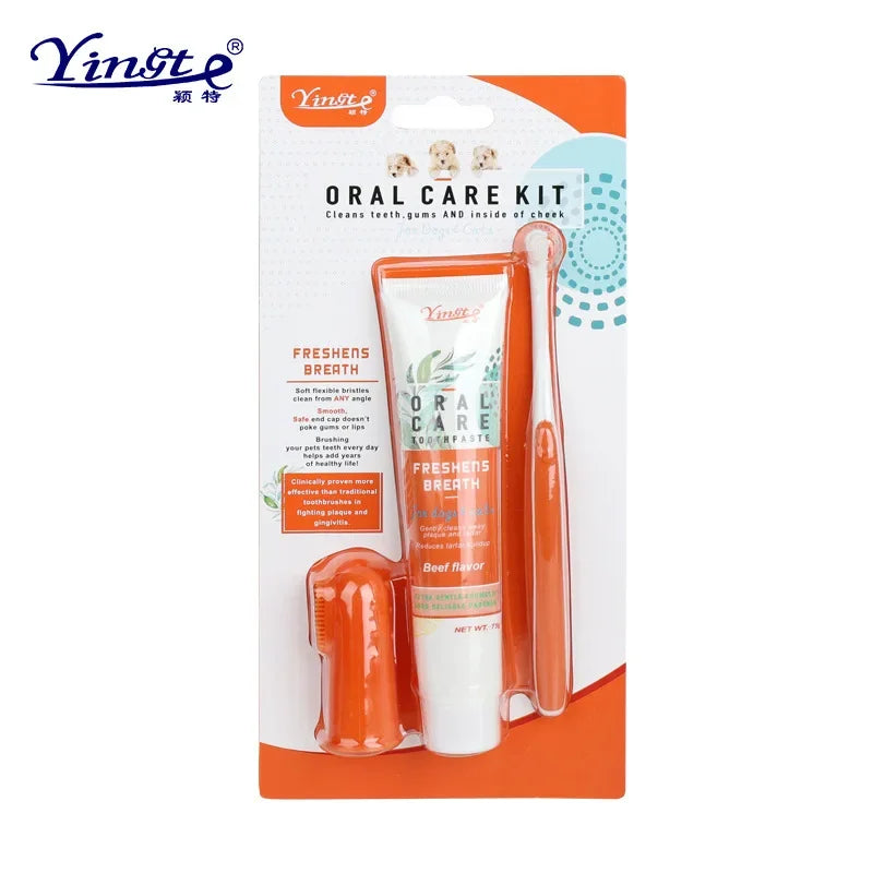 Pet Dental Care Kit with Toothbrush & Toothpaste