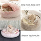 Snooze Cat Bed – Round Plush Fluffy Hooded Cozy Cave