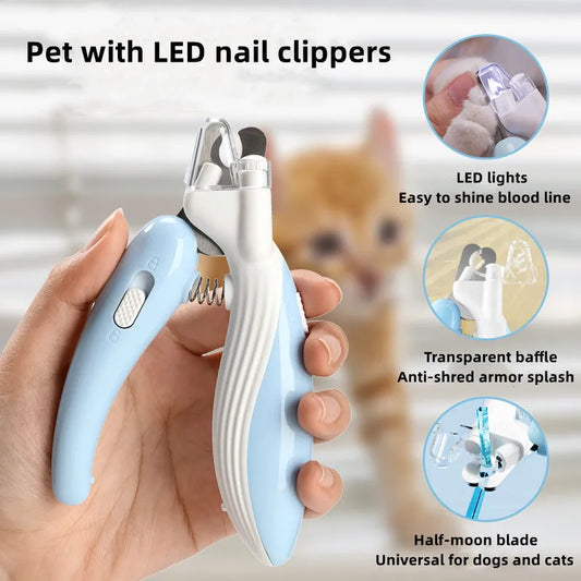 Pet Nail Clippers with LED Light – Electric Dog & Cat Nail Trimmer Grinder