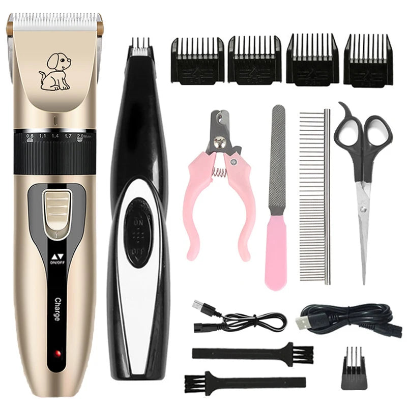Electric Pet Grooming Clipper Kit for Dogs & Cats
