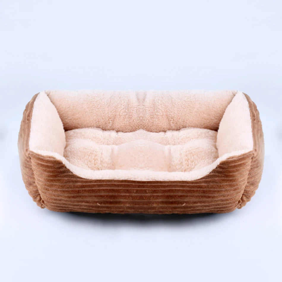 Square Plush Pet Bed for Dogs & Cats