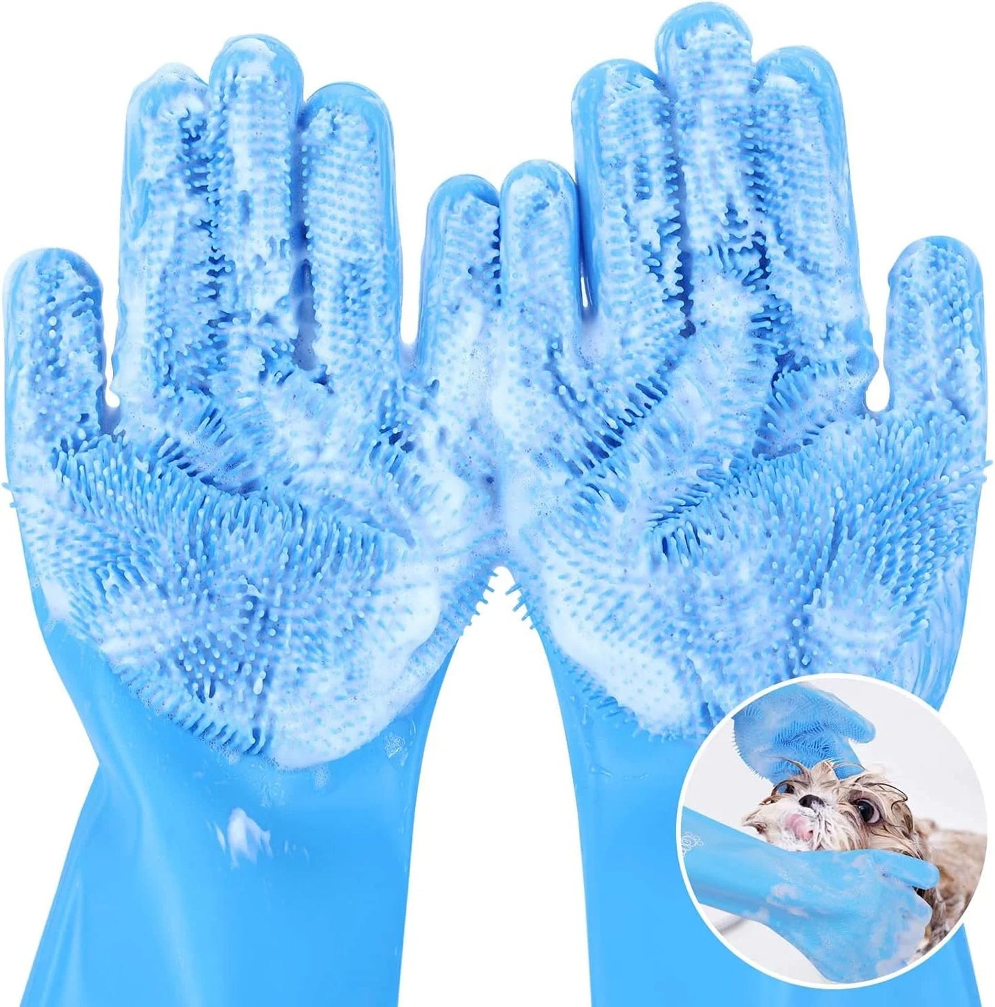 Pet Grooming & Bathing Gloves for Dogs & Cats