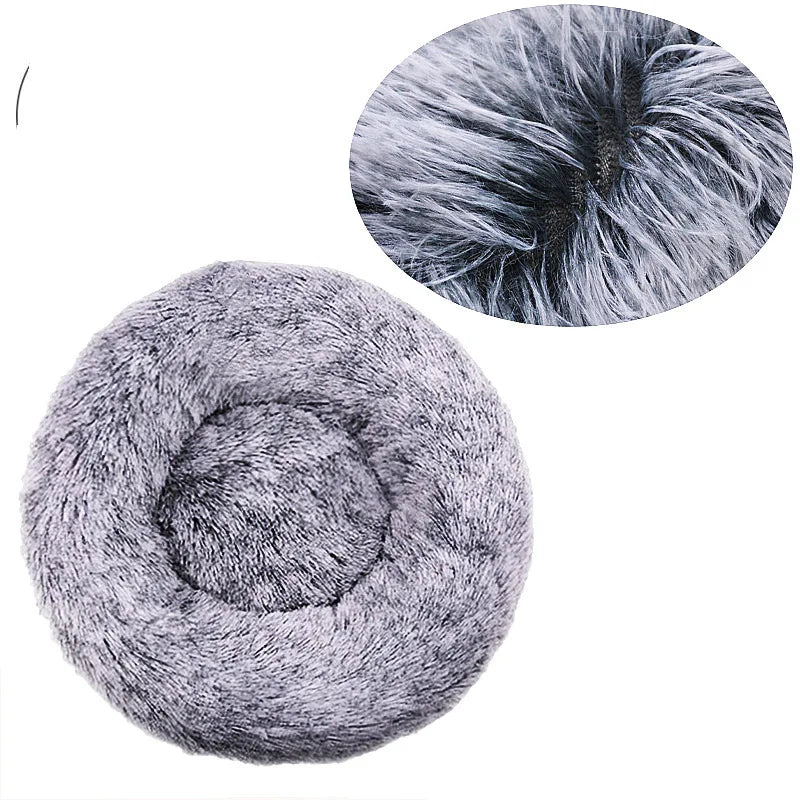 40–90cm Round Pet Bed – Super Soft Plush Dog & Cat Bed