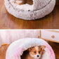 Snooze Cat Bed – Round Plush Fluffy Hooded Cozy Cave