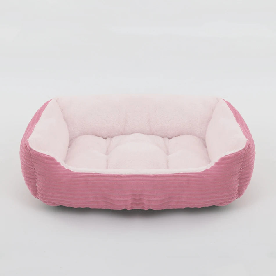 Square Plush Pet Bed for Dogs & Cats