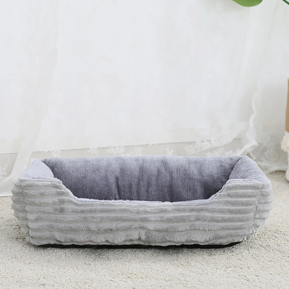 Square Plush Pet Bed for Dogs & Cats