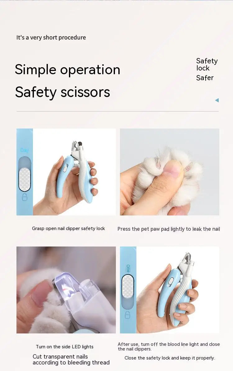 Pet Nail Clippers with LED Light – Electric Dog & Cat Nail Trimmer Grinder