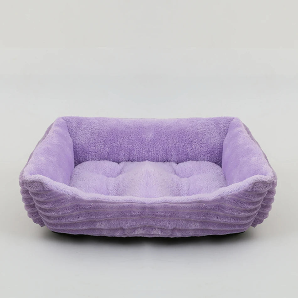 Square Plush Pet Bed for Dogs & Cats