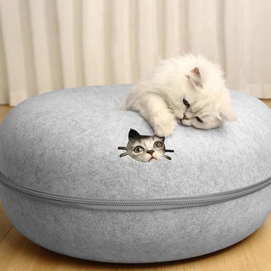 Felt Donut Bed for Cats House With Breather Hole Dog Bed